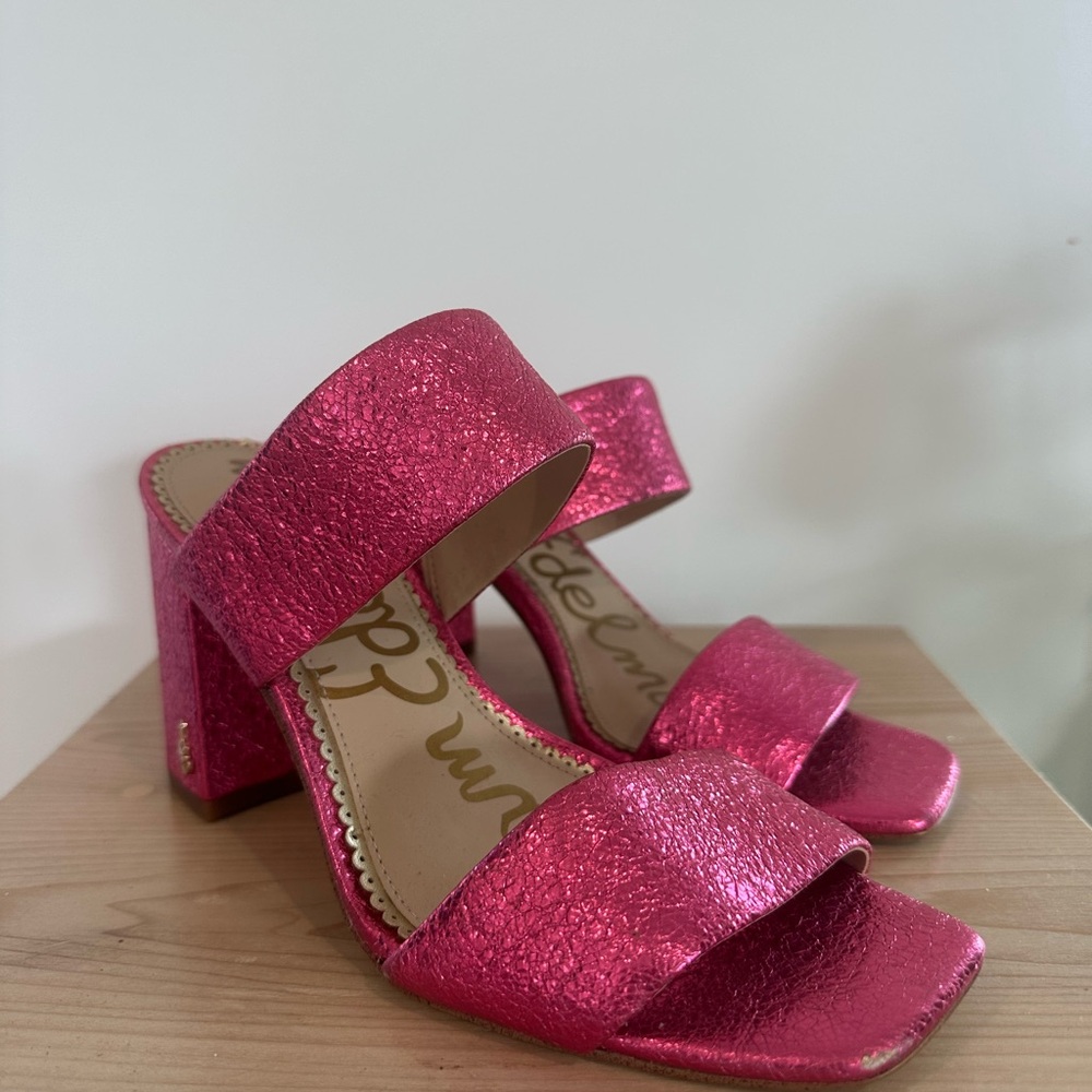 Sam Edelman Shimmering Pink Sandals - Picture 2 of 6